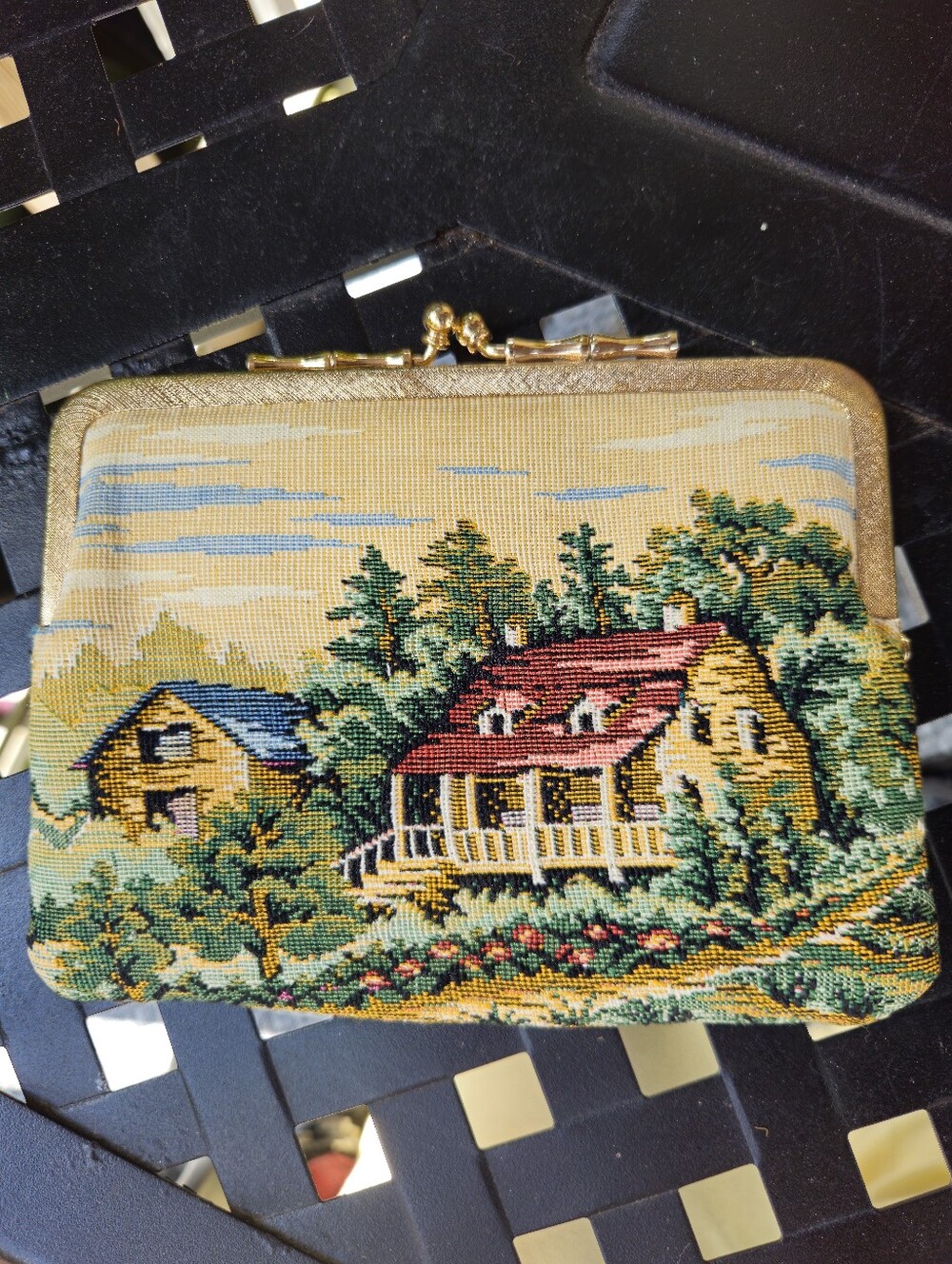 Vintage tapestry coin purse from 'Danielle of Canada'